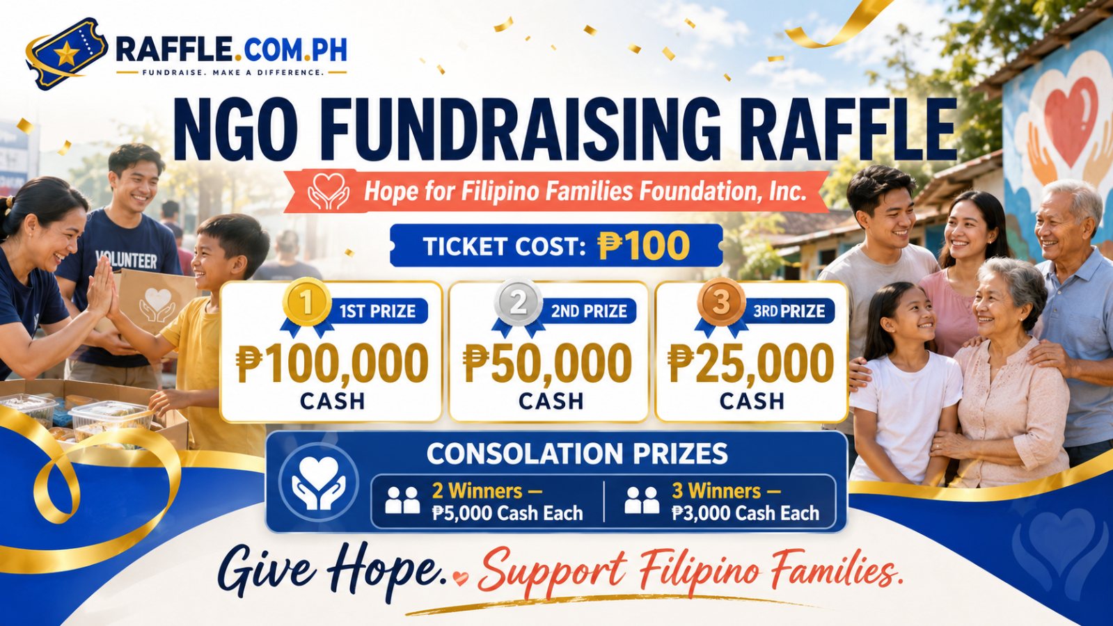 NGO Fundraising Raffle - Hope for Filipino Families Foundation, Inc. raffle banner